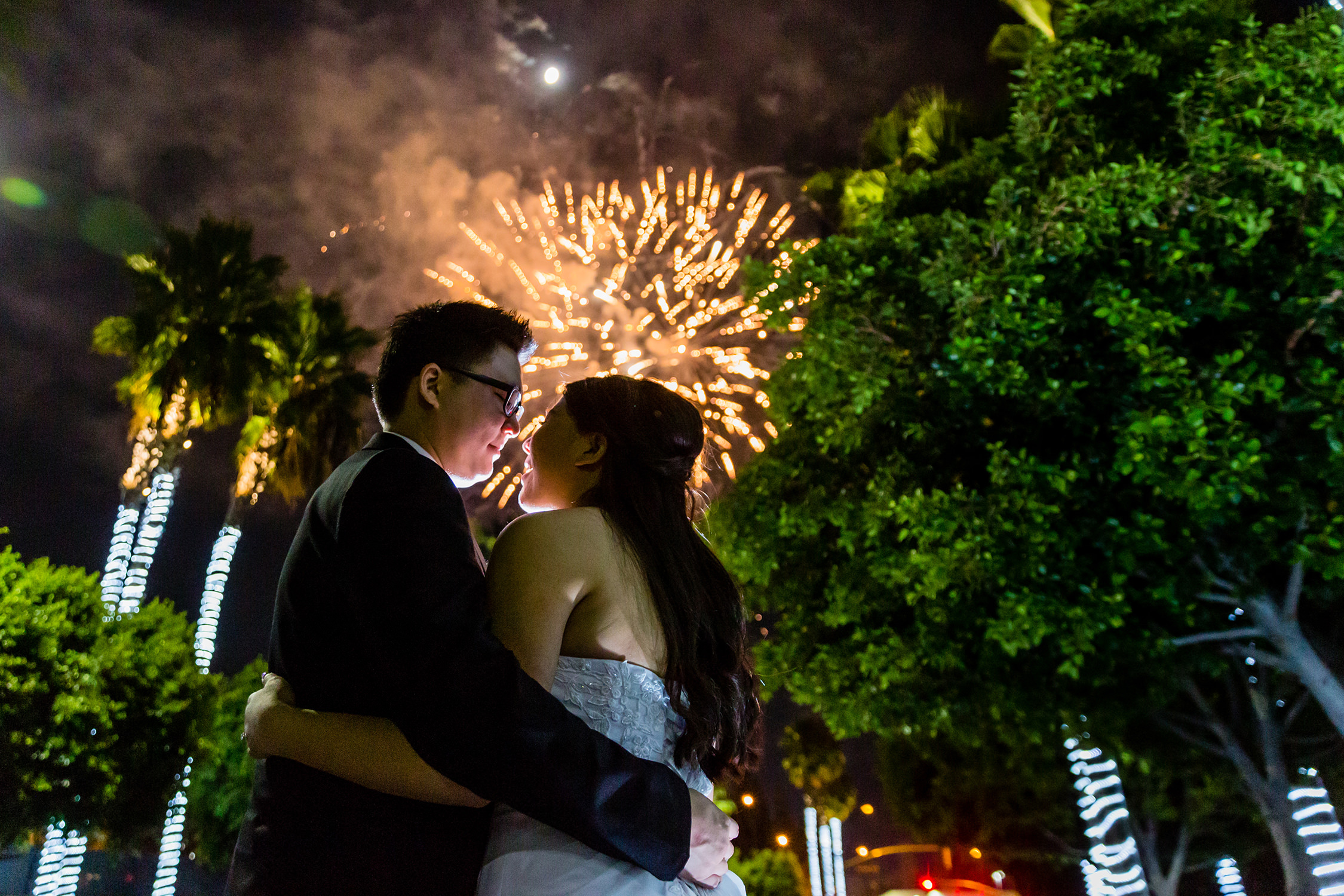 bycphotography anaheim majestic garden hotel anaheim wedding fireworks