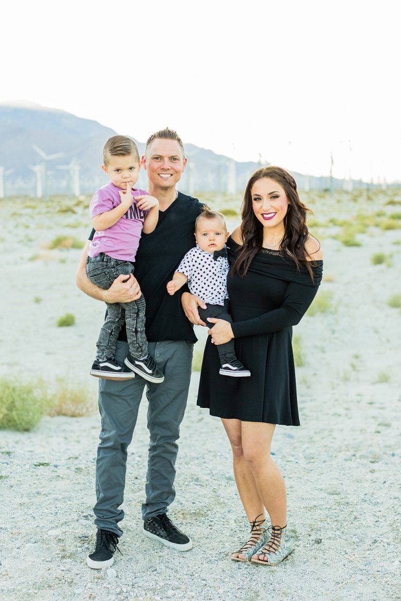 Family portraits in Palm Springs, Southern California with Windmills